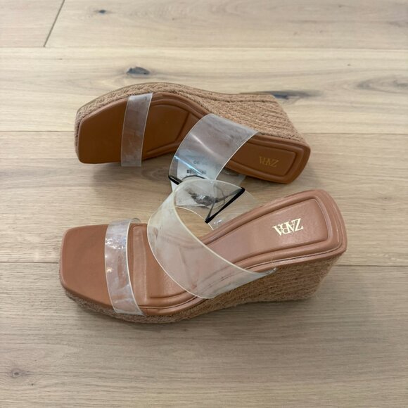 NWT Zara Clear Strap Platform Espadrilles Sandals Sz 8 - Picture 5 of 6